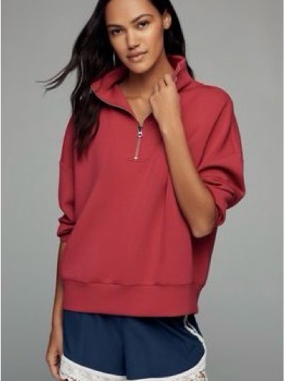Varley Harley Half Zip Sweat Half Zip Sweatshirt Rich Raspberry price firm